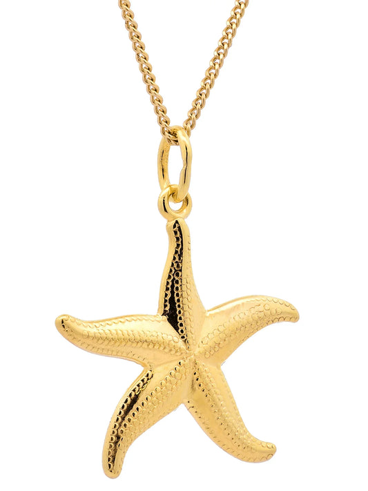 Gold Anhänger Seestern  mit Goldkette massiv 333 - 8 Karat Gold