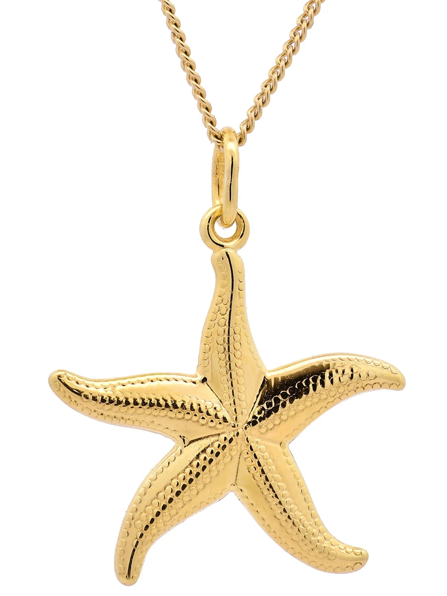 Gold Anhänger Seestern  mit Goldkette massiv 333 - 8 Karat Gold