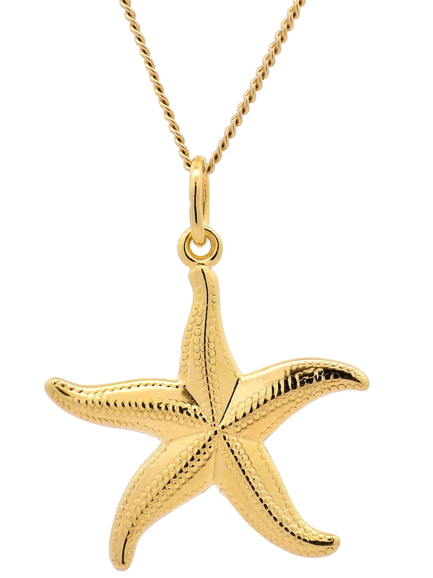 Gold Anhänger Seestern  mit Goldkette massiv 333 - 8 Karat Gold