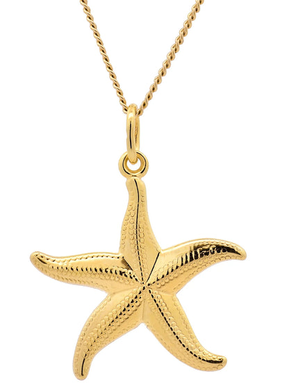Gold Anhänger Seestern  mit Goldkette massiv 333 - 8 Karat Gold