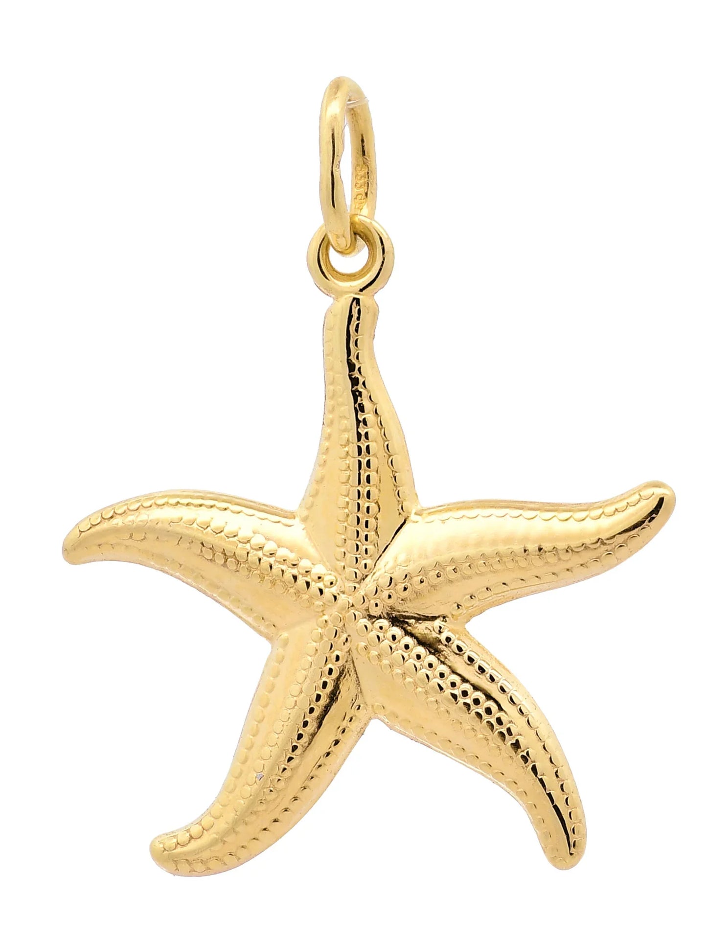 Gold Anhänger Seestern  mit Goldkette massiv 333 - 8 Karat Gold