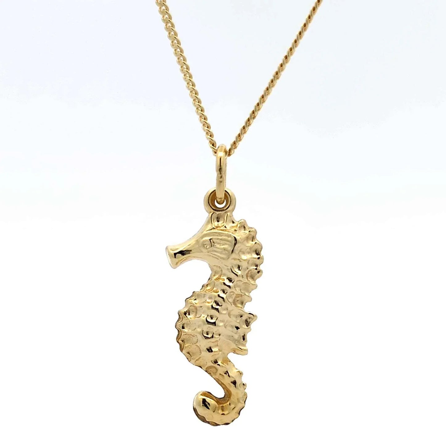 Gold Anhänger Seepferdchen  mit Goldkette massiv 333 - 8 Karat Gold