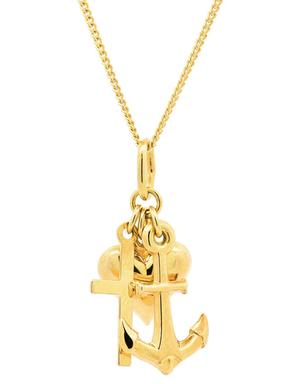 Gold Anhänger Glaube-Liebe-Hoffnung massiv 585 - 14 Karat Gold