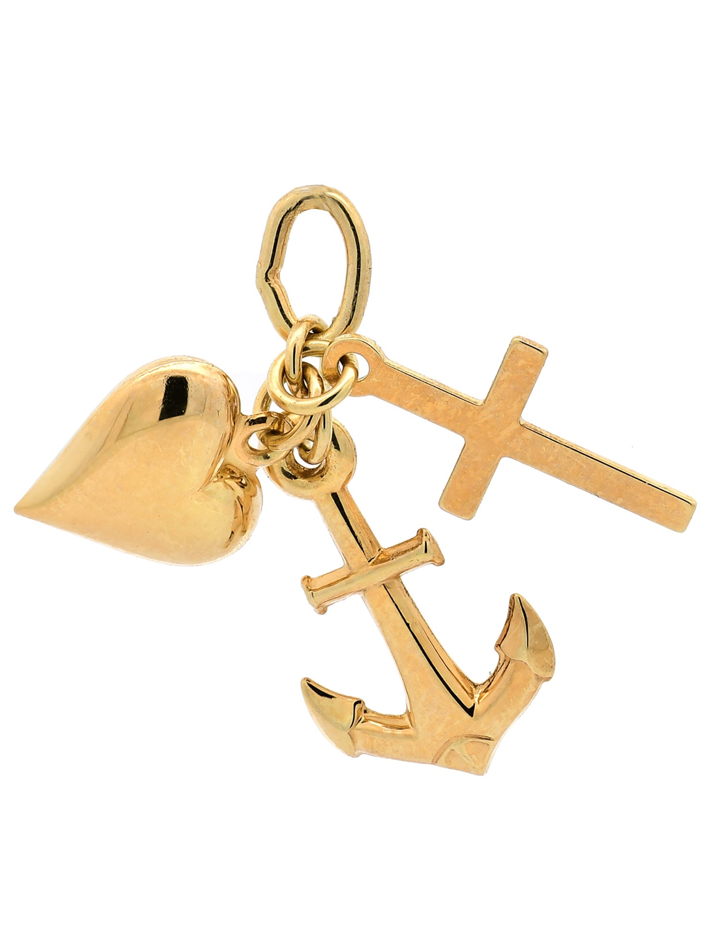 Gold Anhänger Glaube-Liebe-Hoffnung mit Goldkette 585-14 Karat Gold