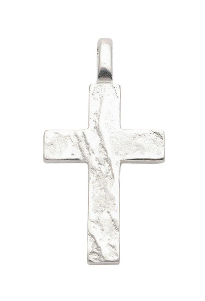 Anhänger Kreuz Kettenanhänger aus Silber gehämmert - massiv 925 Sterlingsilber