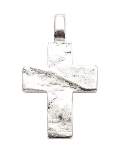 Anhänger Kreuz Kettenanhänger aus Silber gehämmert - massiv 925 Sterlingsilber