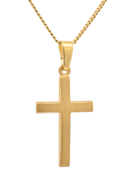 Anhänger Kreuz   333-8 Karat Gold mit vergoldeter Silberkette