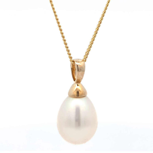 Gold Anhänger Süßwasserperle Perle mit Goldkette 333-8 Karat Gold