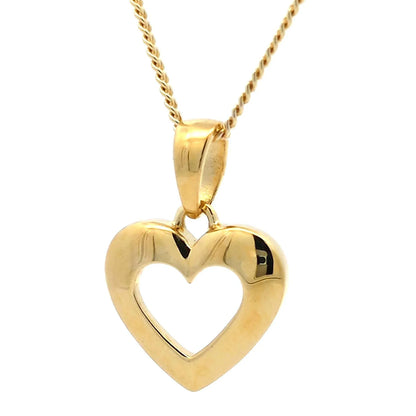 Gold Anhänger Herz  mit Goldkette massiv 333 - 8 Karat Gold