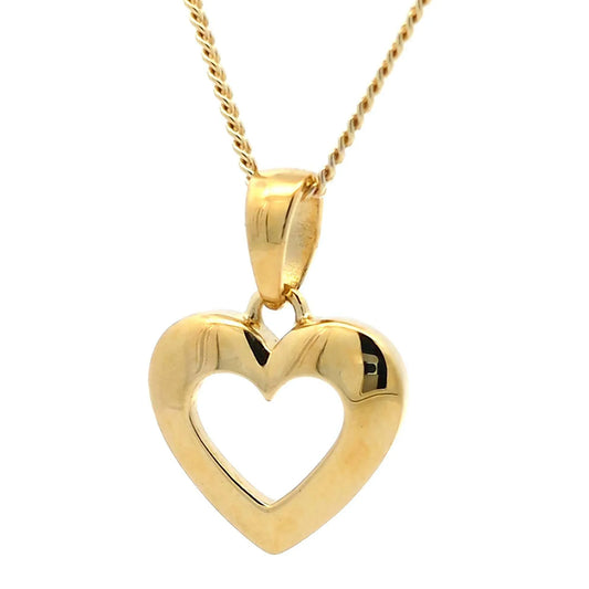 Gold Anhänger Herz  mit Goldkette massiv 333 - 8 Karat Gold