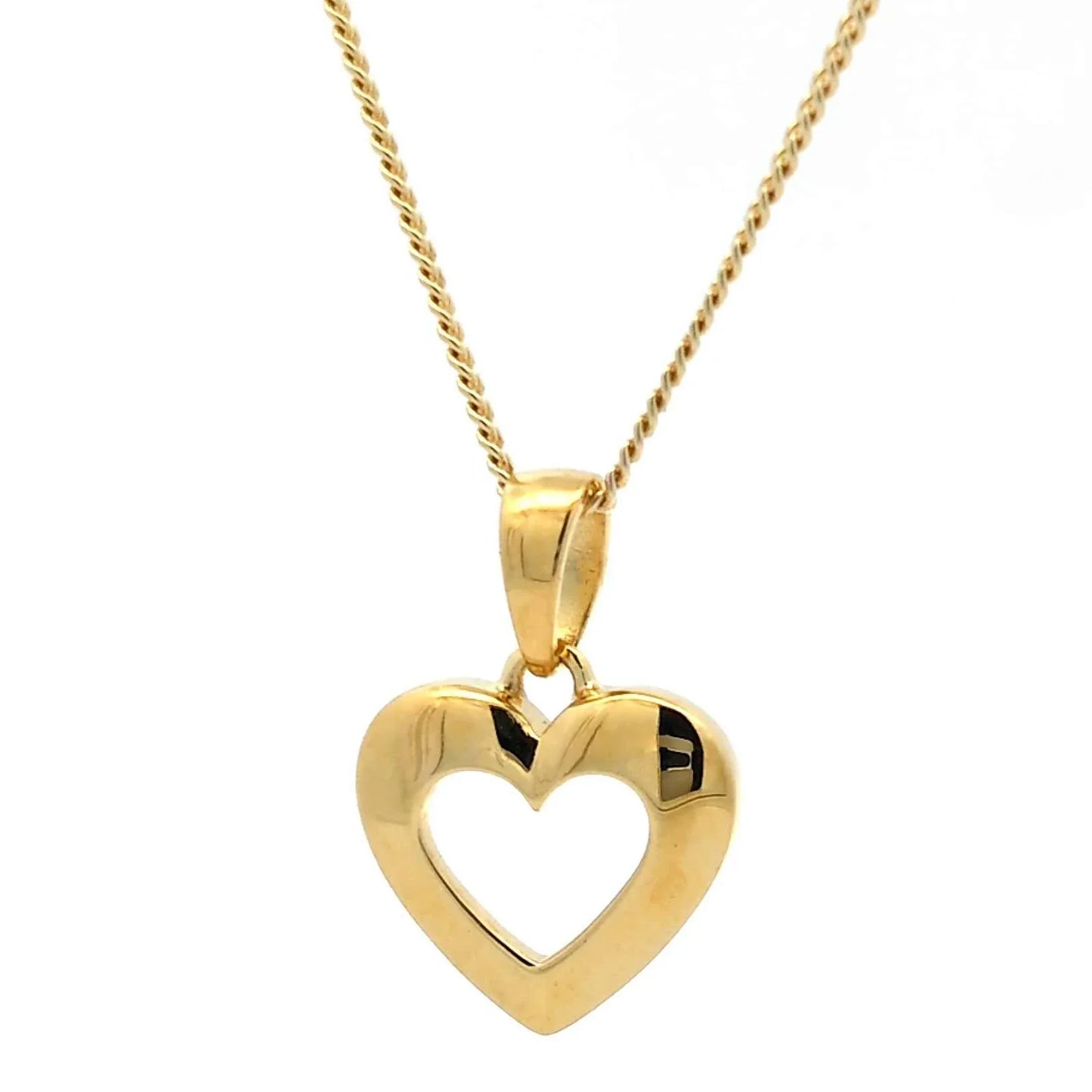 Gold Anhänger Herz  mit Goldkette massiv 333 - 8 Karat Gold