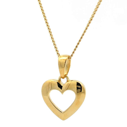 Gold Anhänger Herz  mit Goldkette massiv 333 - 8 Karat Gold