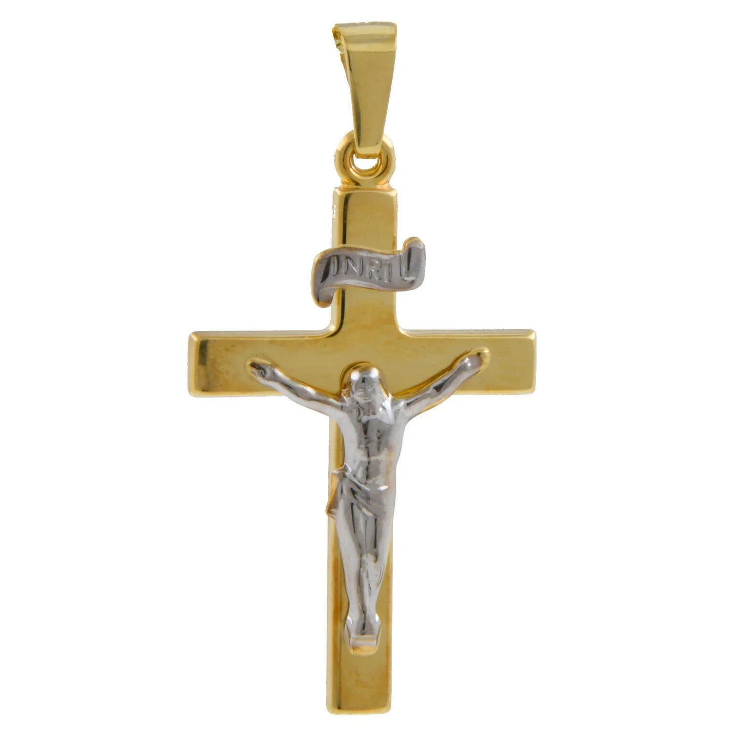 Anhänger Kreuz 585 14 Karat Gold mit massiver Goldkette 2,6 mm