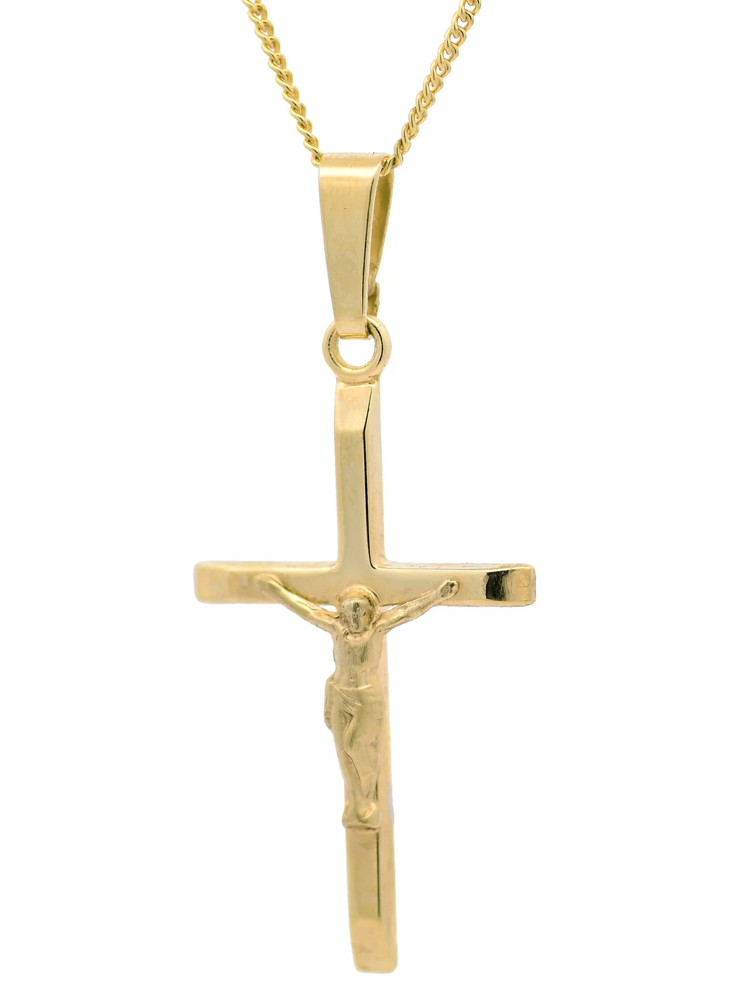 Kettenanhänger Gold Anhänger Kreuz Korpus  massiv 375 - 9 Karat Gold