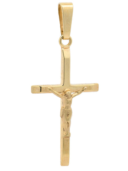Kettenanhänger Gold Anhänger Kreuz Korpus  massiv 375 - 9 Karat Gold