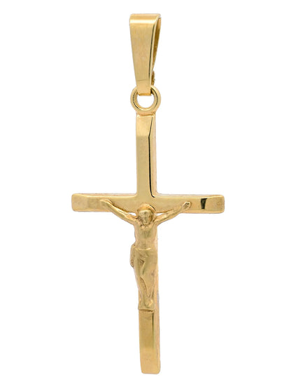 Kettenanhänger Gold Anhänger Kreuz Korpus  massiv 375 - 9 Karat Gold