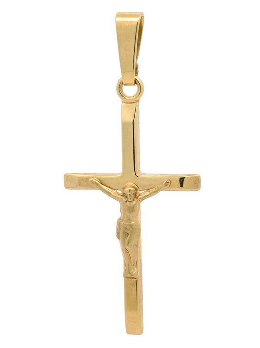 Kettenanhänger Gold Anhänger Kreuz Korpus  massiv 375 - 9 Karat Gold