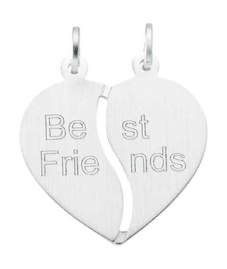 Anhänger Herz Freundschafts Herzanhänger "Best Friends" aus massiv 925 Sterlingsilber
