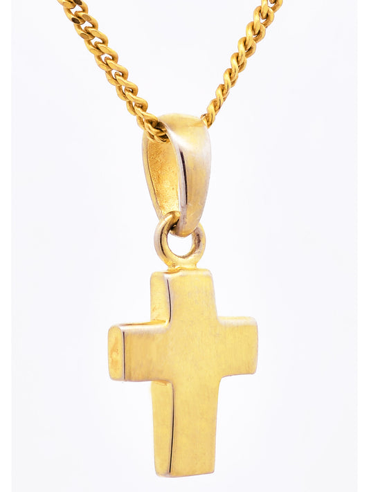 Anhänger Kreuz   925 Silber vergoldet mit verg. Silberkette
