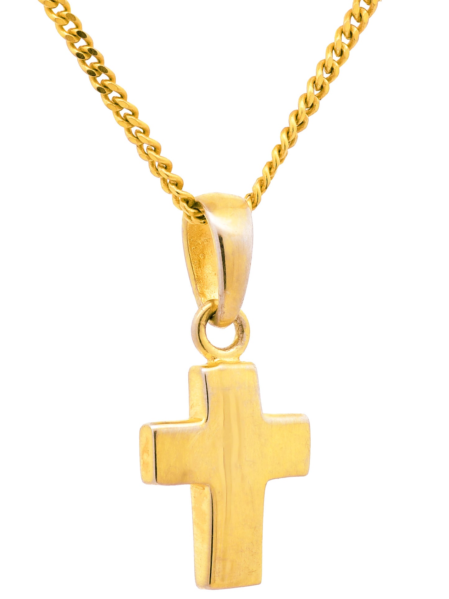 Anhänger Kreuz   925 Silber vergoldet mit verg. Silberkette