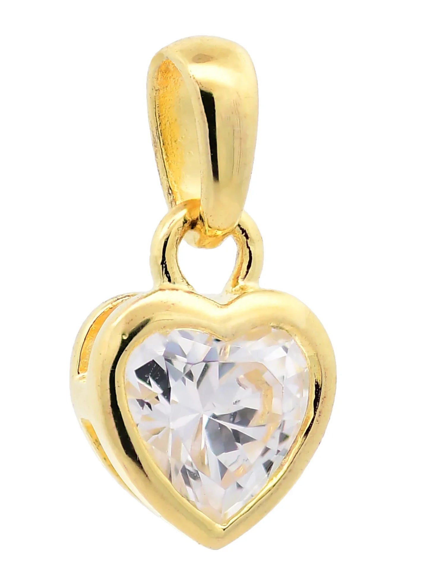 Anhänger Herz Zirkonia massiv 925 Sterlingsilber vergoldet