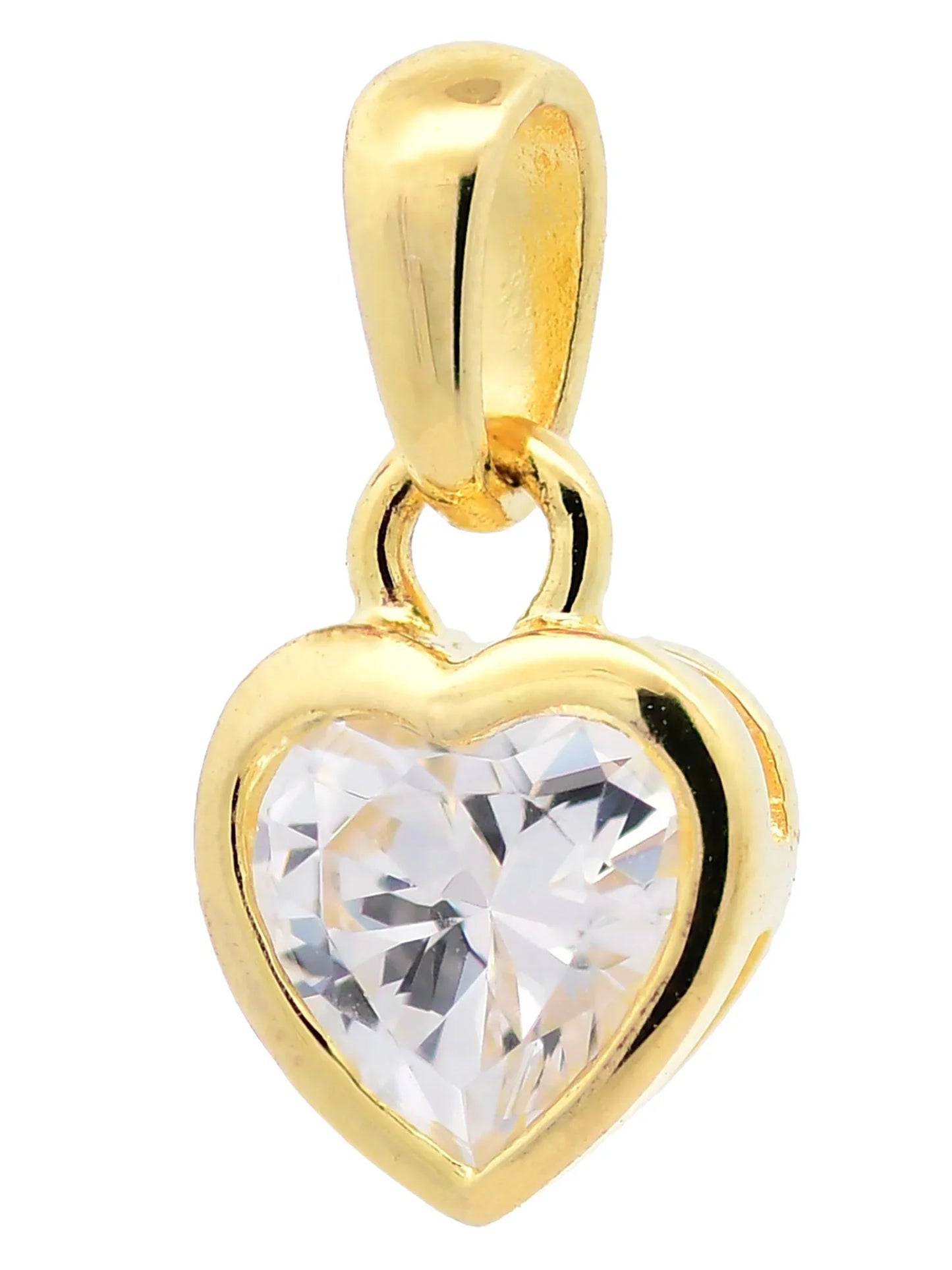 Anhänger Herz Zirkonia massiv 925 Sterlingsilber vergoldet