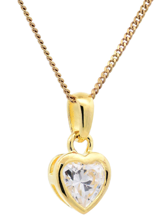 Anhänger Herz  925 Sterlingsilber vergoldet mit verg. Silberkette
