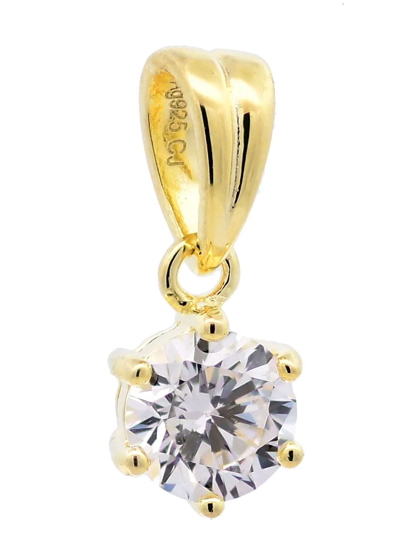 Anhänger Krappe Zirkonia massiv 925 Sterlingsilber vergoldet
