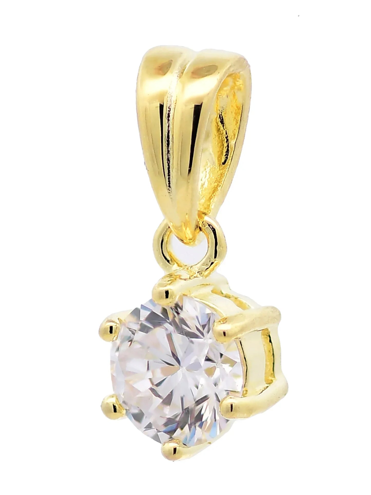 Anhänger Krappe Zirkonia massiv 925 Sterlingsilber vergoldet