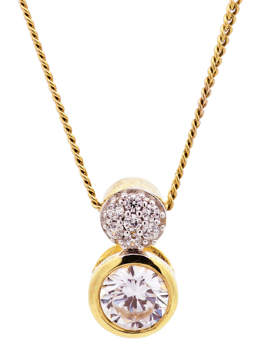 Gold Anhänger Zirkonia mit Goldkette massiv 333-8 Karat Gold