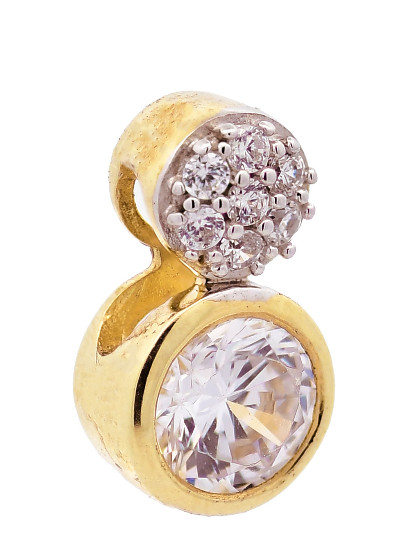 Gold Anhänger Zirkonia mit Goldkette massiv 333-8 Karat Gold