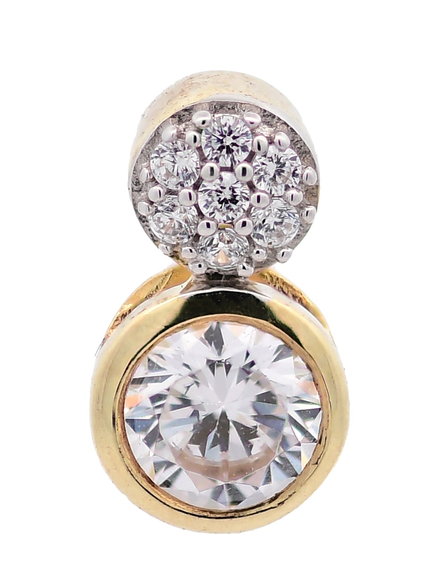 Gold Anhänger Zirkonia mit Goldkette massiv 333-8 Karat Gold