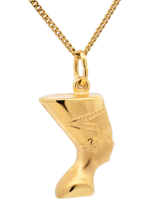 Anhänger Nofretete   333-8 Karat Gold mit vergoldeter Silberkette