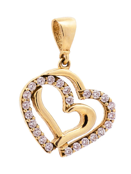 Gold Anhänger Herz Zirkonia mit Goldkette massiv 333 - 8 Karat Gold