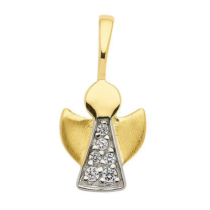 Anhänger Engel mit Zirkonia mit Kette 1,1 mm 333-8 Karat Gold