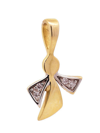 Anhänger Engel mit Zirkonia mit Kette 1,1 mm 333-8 Karat Gold