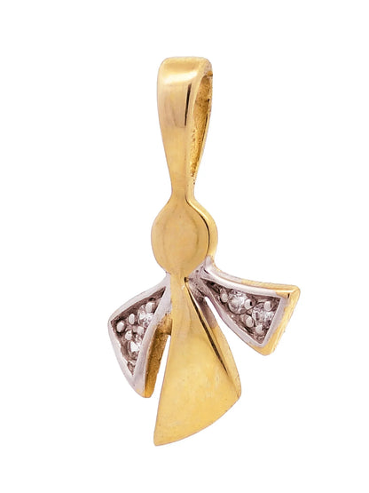 Anhänger Engel mit Zirkonia mit Kette 1,1 mm 333-8 Karat Gold
