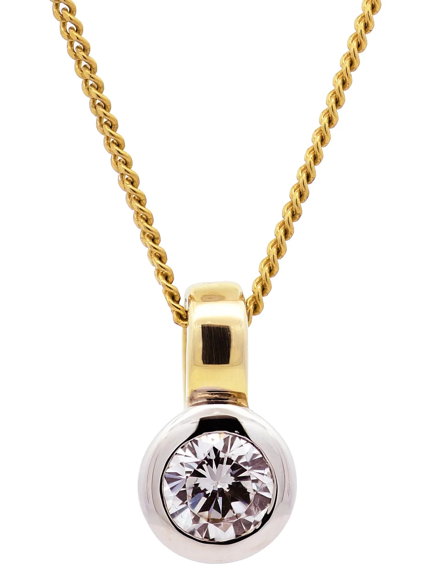 Gold Anhänger Zirkonia mit Goldkette massiv 333-8 Karat Gold