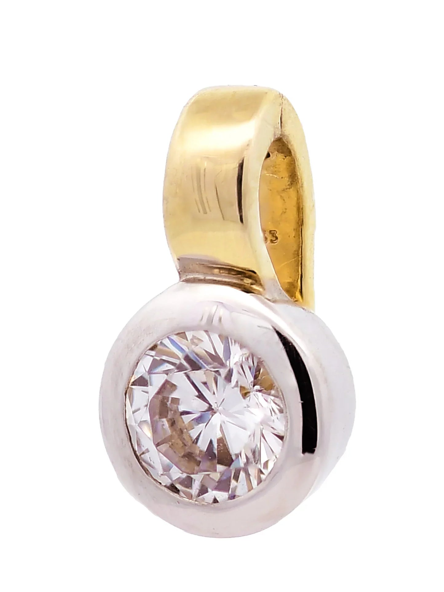 Gold Anhänger Zirkonia mit Goldkette massiv 333-8 Karat Gold