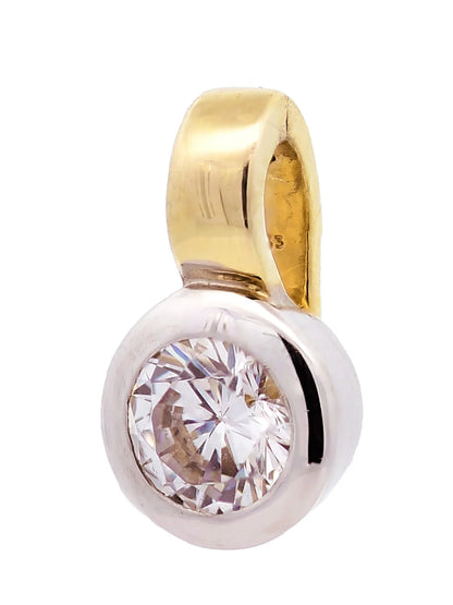 Gold Anhänger Zirkonia mit Goldkette massiv 333-8 Karat Gold
