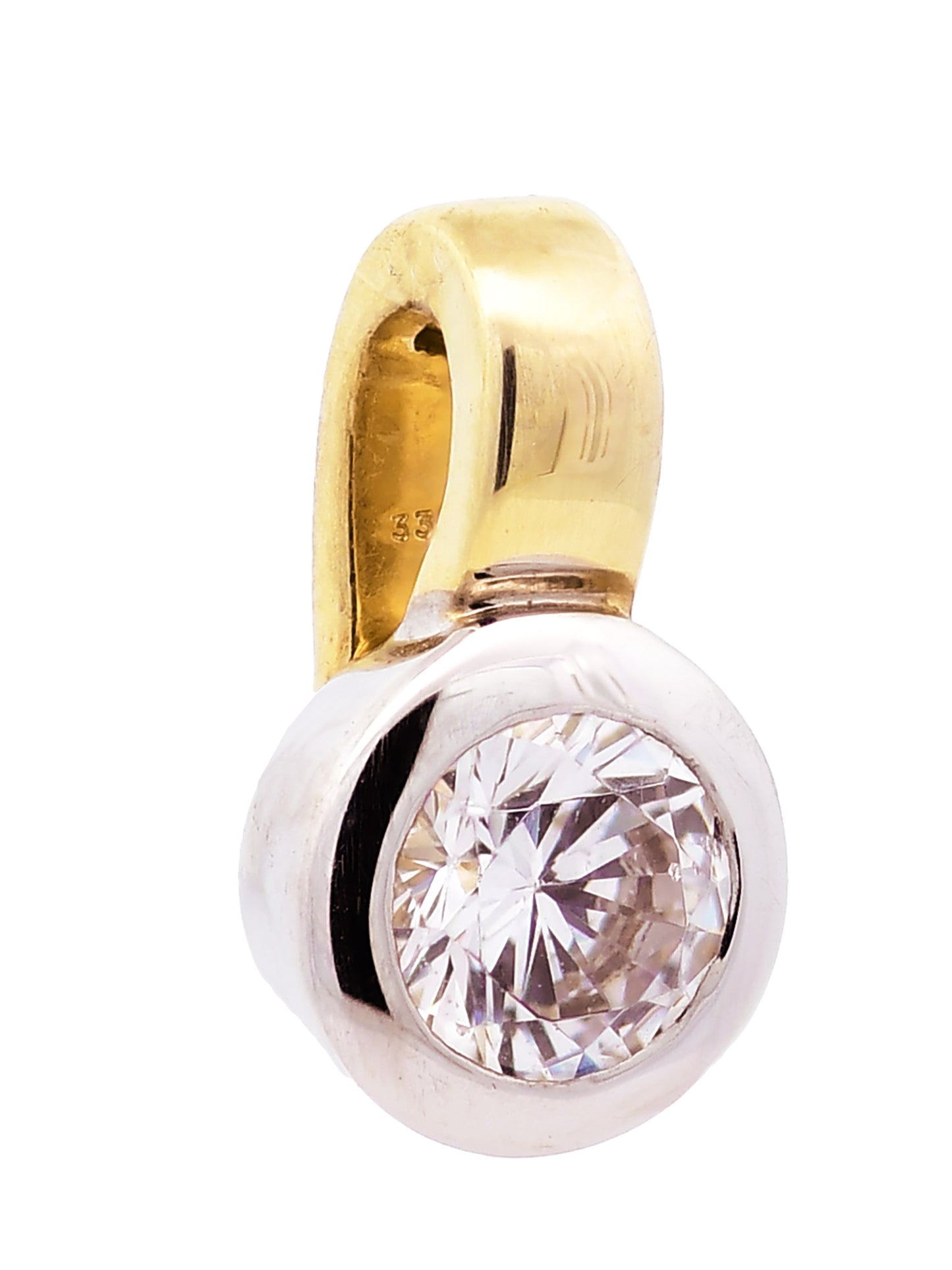 Anhänger Zirkonia  333 Gold rhodiniert mit vergoldeter Silberkette