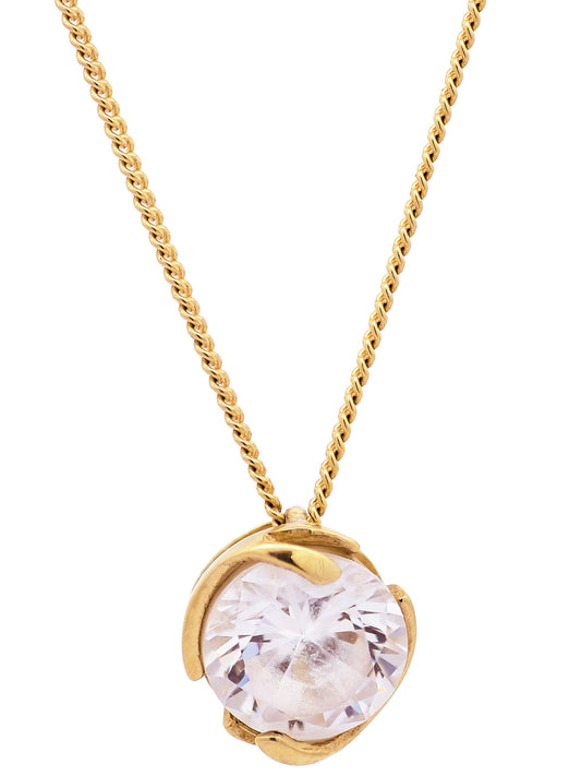 Anhänger Zirkonia  375 - 9 Karat Gold mit vergoldeter Silberkette