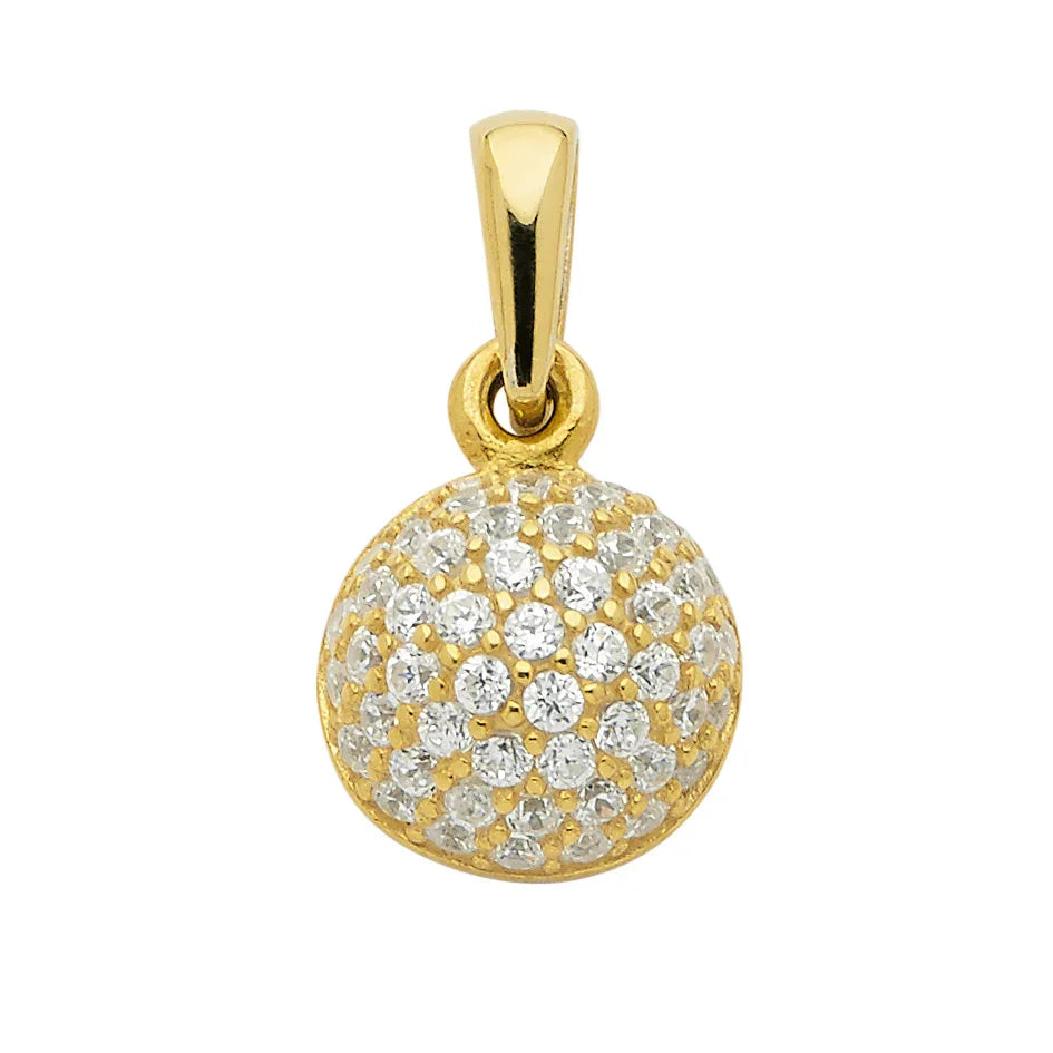 Anhänger aus Gold rhodiniert mit Zirkonia Steinen aus massiv 333 - 8 kt Gelbgold