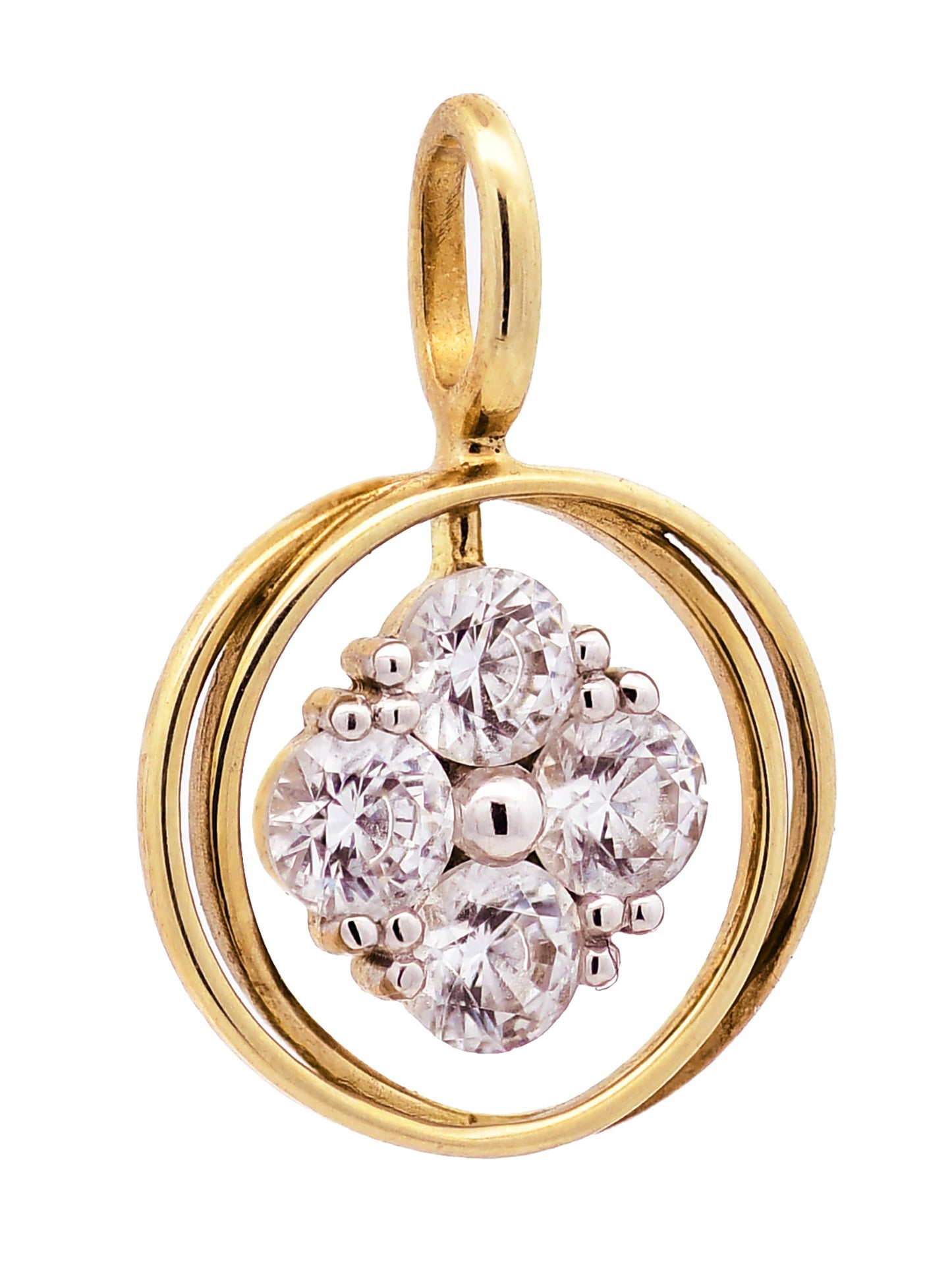 Gold Anhänger Zirkonia mit Goldkette massiv 333-8 Karat Gold