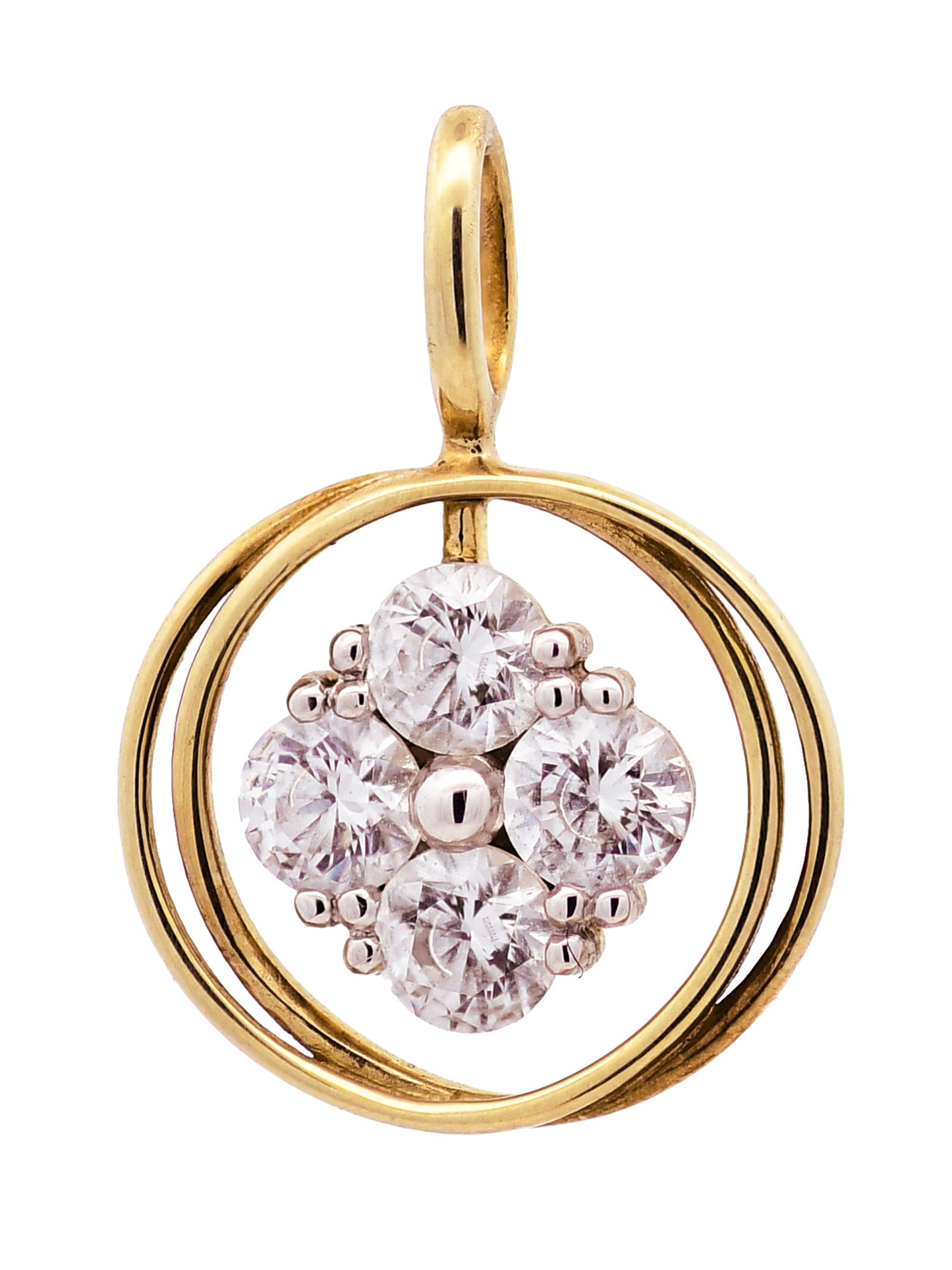 Gold Anhänger Zirkonia mit Goldkette massiv 333-8 Karat Gold