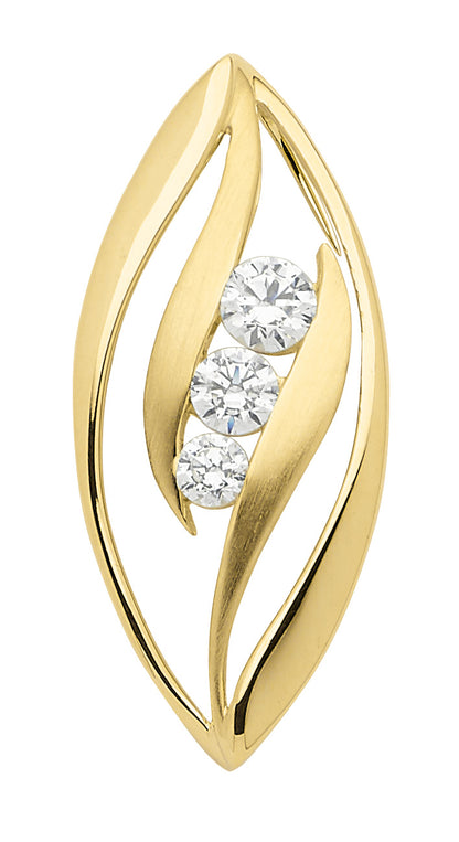 Anhänger aus Gold mit Zirkonia Steinen aus massiv 333 - 8 kt Gelbgold