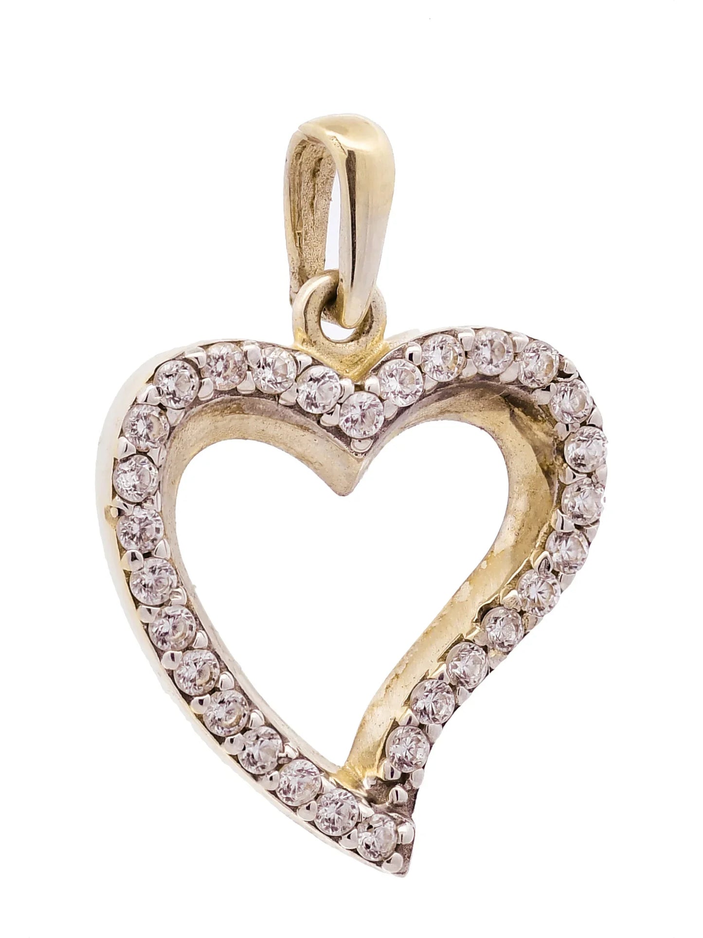 Gold Anhänger Herz Zirkonia mit Goldkette massiv 333-8 Karat Gold