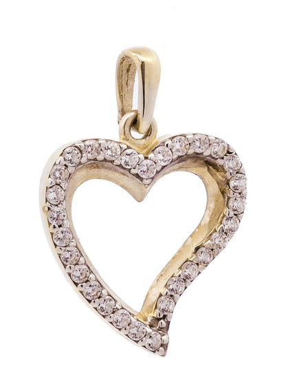 Gold Anhänger Herz Zirkonia mit Goldkette massiv 333-8 Karat Gold