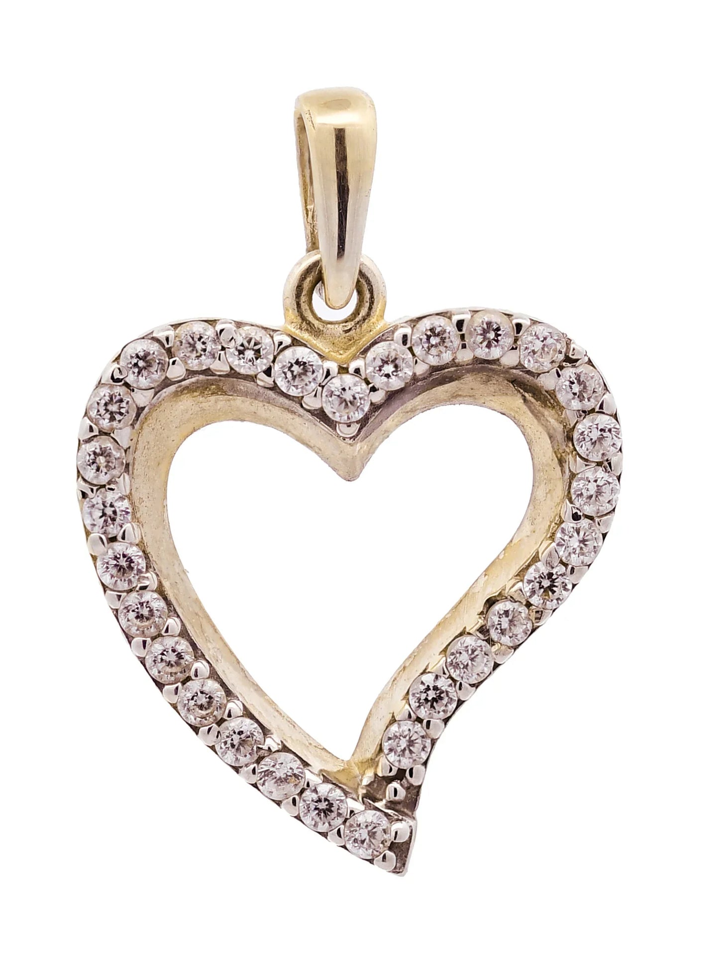 Gold Anhänger Herz Zirkonia mit Goldkette massiv 333-8 Karat Gold