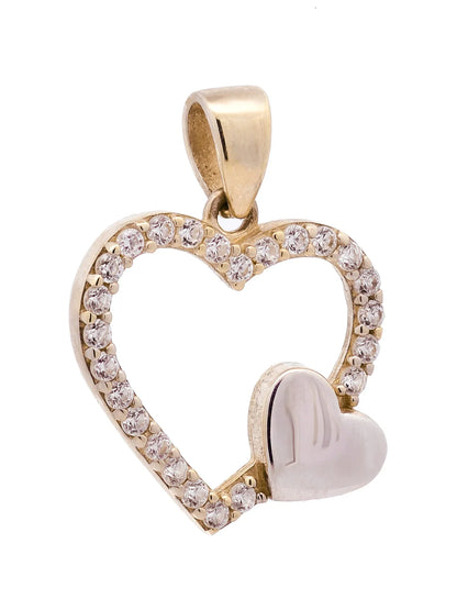 Gold Anhänger Herz Zirkonia mit Goldkette massiv 333-8 Karat Gold